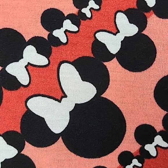 NWT LuLaRoe Disney Carly Dress Minnie Mouse Knit Midi Pocket High Low Casual 6/8 - Picture 3 of 11